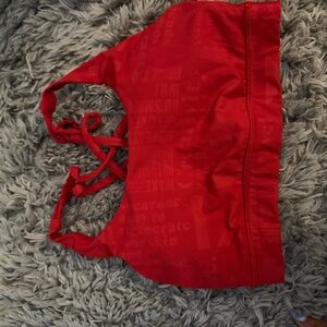 Red Sports Bra with Crisscross Straps